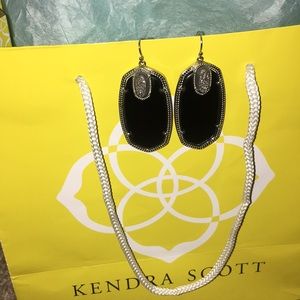 Kendra Scott black and silver druzy earrings